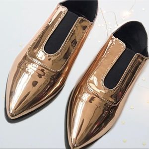 ASOS Metallic Matilda Slip On Pointed Flats 6.5